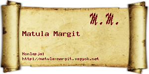 Matula Margit névjegykártya