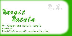 margit matula business card